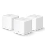 MERCUSYS Halo H30G(3-Pack) AC1300 Whole Home Mesh Wi-Fi System 1.3 Gbps Dual Band WiFi Gigabit Wireless Router 1300 Mbps Speed Coverage, White Halo H30G