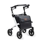 Rollz Flex 2 Rollator Walker Modern Design with shopping bag and seat (Small, White)