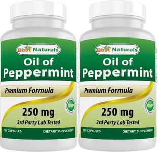 Best Naturals Peppermint Oil for Digestive Health, Bowel Soothing Dietary Supplement, 250 mg, 120 Capsules (Pack of 2, 240 Packs)