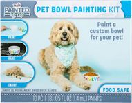 Tulip Paint & Bake Ceramic Pet Bowl Kit, Family Friendly Art & Craft Kit, Includes Brush, 8 Rainbow Paints & Dog or Cat Bowl, Studio Quality When Oven Baked