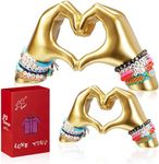 2Pcs Golden Heart Hands Statue - Lo