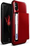 VRS Design, iPhone Xs Case [Damda Glide] Gliding Wallet 2 Card Holder Case [U.S. Patent No. 9,611,116 B1][Red] Premium Shockproof Heavy Duty Cover for Apple iPhone Xs (2018) / iPhone X (2017)