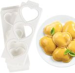 Valentine's Day Jumbo 3" Heart Ravioli Molds- Homemade Filled Pasta Maker- 2 Piece Tray & Press makes 3 Italian Raviolis at a Time, Easy to Use Clean- Special Date Night Dinner Party, Gift for Her Him