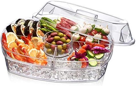 Prodyne Ice Party Platter, 15 1/2" x 11" x 6", Clear