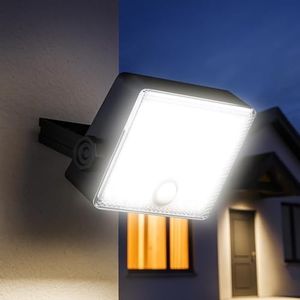 Solar Motion Sensor Light Outdoor AI Automatic Tracking, IP65 Waterproof Solar Light Outdoor, Security Spot Light with 3 Lighting Modes for House Wall Fence Garden Porch Garage Pathway Patio, 1 Pack