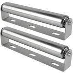 HOZEON Conveyor Rollers, 2 Pack 10 Inches Long Galvanized Steel Roller and Bracket Set, 1.5 Inch Diameter, for Conveying All Kinds of Goods and Heavy Objects