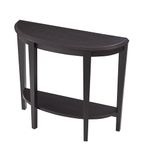 HOMES: Inside + Out Payne Modern Half Moon Accent Small Console Table with Storage Shelf, Decorative Entryway Furniture for Living Room, Hallway, Entrance, Small Spaces, Cappuccino