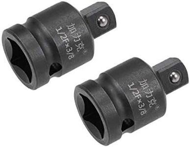 uxcell 2pcs 1/2" Drive (Female) x 3/8" (Male) Impact Socket Reducer for Use with Air Impact Drivers, Breaker Bars, Ratchets, CR-MO Steel