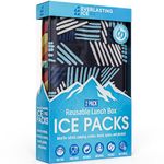 Everlasting Ice RX Reusable Ice Packs for Lunch Boxes & Coolers (2 Pack) Flexible, Long-Lasting, BPA Free, Versatile Soft Ice Pack for Insulated Bags, Picnic, Travel, and More