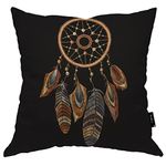 Beabes Dreamcatcher Throw Pillow Cover,Embroidery Tribal Dream Catcher Soft Square Cushion Case Covers Home Decor for Couch Sofa Bedroom Car Office 18x18 Inch Pillowcases
