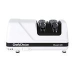 Chef’sChoice 320 Diamond Hone FlexHone Strop Professional Compact Electric Knife Sharpener with Diamond Abrasives and Precision Angle Control, 2-Stage, White