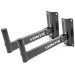 VONYX WMS-02 Heavy-Duty Speaker Bracket Set - Universal Wall Mounts for DJ and PA Speakers, Adjustable Speaker Wall Brackets, Durable DJ Speaker Stands for Secure Mounting, DJ Speaker Wall Mounts