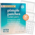 LivaClean 272 CT Pimple Patches Variety Pack w/ Tea Tree Oil, Salicylic Acid & Calendula Oil - Pimple Patches Large, Large Pimple Patches for Face Acne Patches Large, Hydrocolloid Patches