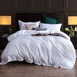 Minor Monkey Egyptian Cotton 1000 Thread Count Solid Pattern Duvet Cover True Luxury Hotel Quality (1 Piece Duvet Cover King/Cal-King, White)