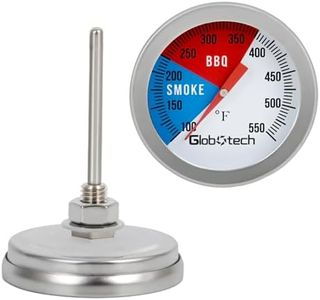 Stainless-Steel BBQ Grill Smoker Thermometer - 2 Inch Dail Temprature Gauge Charcoal Pit Monitoring for Perfect Grilling(1PC)