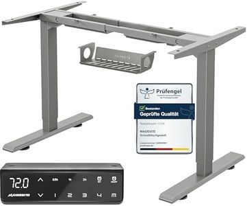 MAIDeSITe höhenverstellbarer elektrisher Schreibtisch mit 2 starken Motoren, höhenverstellbares tischgestell 2 teiligen Beinen sowie auch 4 Memory-Steuerung mit Sitz-Steh-Erinnerungs - T2 Pro (Grau)