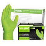 GLOVEWORKS AMMEX - GWGN46100 - Nitrile Gloves HD, Disposable, Powder Free, 8 mil, Large, Green (Case of 1000)
