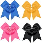 TUUXI 4pcs 8" Large Cheer Bows Elas