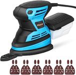 Vastar Sander, 200W Electric Mouse Sander for Wood with Dust Collector, 15500RPM Wall Sander Detail Sander with 24Pcs Sander Pads, Soft Grip Handle, Suitable for Sanding, Polishing