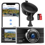 Dash Cam Front 2.5K Built in WiFi 1440P Car Dashboard Camera Recorder with 32GB SD Card Included,APP,3.0” IPS Display,170°Wide Angle,Super Night Vision,WDR,Parking Mode,Support 128GB MAX