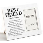 Zauly Best Friend Wood Picture Frame, Friendship Gifts for Women Men Friends, Best Friend Definition Picture Frames, 4 x 6 Inch Photo