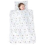 Blanketswarm Toddler Nap Mat Children Sleeping Bag with Removable Soft Pillow and Blanket for Boys and Girls Napping at Daycare,Preschool