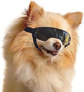 Enjoying Small Dog Sunglasses UV Protection Windproof Antifog Doggy Goggles for Pet Eye Wear, Black