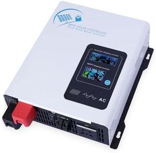 1300W Hybrid Solar Inverter 12V 24V 48V DC to 120V/240V AC, Pure Sine Wave Solar Inverter with 30A MPPT Solar Charge Controller, Fit for Battery Off-Grid System,12v to 110v