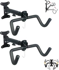 Wall-Mounted Bike Rack – Horizontal Bicycle Storage Hook for Indoor Garage Organization, Space-Saving Bike Hanger for Mountain & Road Bikes (2Pack)