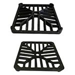 Future Build Supplies Ltd 6" x 6" 152mm x 152mm 9mm Thick Square Cast Iron Gully Grid/Grate Heavy Duty Drain Cover Black Satin Finish