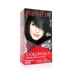 Revlon ColorSilk Permanent Hair Color for Women Soft Black | Keratin Enriched | Natural Looking Long Lasting Color with 3D Color Gel technology | 100% Grey Coverage in 5 Minutes | Ammonia Free