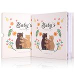 First Five Years Baby Memory Book, 118 Pages Baby Record Book & Record Journal - Baby Milestone Book for Boys Girls | First Year Keepsake Baby Book Record for Monthly Birthdays, Newborn Gifts (Bear)