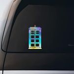 Police Box Tardis Sticker Vinyl Decal Notebook Car Window Laptop 4" x 8" | Holographic |