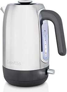 Breville Edge Electric Kettle | 1.7 Litre | Glows When Hot to Avoid Re-Boiling | 3kW Fast Boil | Brushed Stainless Steel [VKT192]