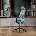 Wakefit Gravita Ergonomic Office Chair for Work | 3 Year Warranty | Single Lock and Recline | Soft Armrest with 3 Dimension adjustability| Strong Nylon Base | 8+ Hours of Comfort| White and Green
