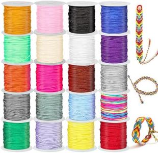 Glarks 20 Rolls Nylon String for Bracelets, 440 Yards Chinese Knotting Cord Beading Thread Kumihimo Macrame Nylon Cord Wind Chime Blinds String for Jewelry Making Necklaces Friendship Bracelets