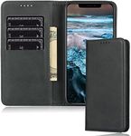 FROLAN for iPhone 12 Wallet Case / iPhone 12 Pro Case with Card Holder Slot Premium PU Leather Strong Magnetic Flip Folio Kickstand Drop Protection Shockproof Cover Compatible iPhone 12 / 12 Pro (6.1 Inch) - Black