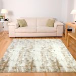 famibay Machine Washable Area Rug 4x6 Modern Abstract Bedroom Rug Aesthetic Soft Carpet for Bedroom Low Pile Rubber Backed Small Rugs for Bedrooms Living Room Dorm Kitchen(Beige/Camel)