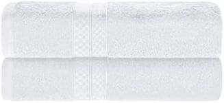 Superior Collection Rayon from Bamboo and Cotton Soft/Absorbent Bath Towels (Set of 2), White