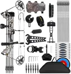 Lightweight Compound Bow and Archery Sets for Adults and Teens ，Right Hand Archery Compound Bows 0-70 lbs Draw Weight Adjustable for Beginners，23.5"-31" Draw Length，Hunting Bow Kit for Beginner