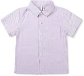 Boys' Short Sleeve Button Down Shirt Casual Western Dress Shirt 0109 Purple Tag 130-5-6 Years