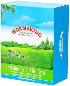 WORMSKING 10LB Non-GMO Dried Black Soldier Fly Larvae, High Calcium Worms for Chickens, High Protein Chicken Feed, Chicken Treat