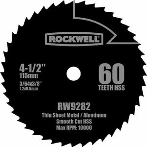 Rockwell RW9282 4 1/2-Inch 60T High Speed Steel Compact Circular Saw Blade [International Version]