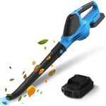 Leaf Blower Cordless, 21V 220KM/H Powerful Air Blower, Portable Handheld Leaf Blower Garden Vacuum, 5 Speeds Control, Garden Blowers with 2.0Ah Battery Fast Charger for Garden, Patio, Lawn