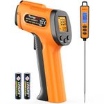 TempPro Temperature Gun, Infrared Thermometer Gun with Laser, Laser Thermometer Gun -58-1022 ℉, Meat Thermometer Digital with Super Long Probe, Food Thermometer for Cooking(Previously ThermoPro)
