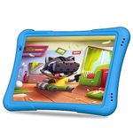 PRITOM 10 inch Kids Tablet Android 12 Tabletas 4GB(2+2) 32GB, Quad-Core, 6000mAh, Large HD IPS Display, WiFi 6, Dual Camera, Bluetooth, Toddler Tablet for Kids Age 3+, Blue