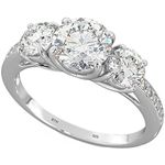 BESTTOHAVE Ladies 925 sterling silver three stones wedding engagement band ring