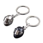 YHT 2PCS Motorcycle Helmet Keychain for Car Key Decoration Accessories, 3D mini Creative Metal Pendant for Biker Gift,Cool Metal Charm Motorbike Helmet Car Key Ring is unisex