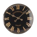 Homezone® Large modern wall clocks garden ornaments outdoor indoor Wall Clock Decorative waterproof clock wall outdoor thermometer wall thermometer indoor (Black Westminister Clock)