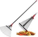 Rakes for Leaves: Comprehensive Yard Solution with 18 Metal Tines for Optimal Cleaning, Ergonomic Adjustable Design for Effortless Collection of Grass, Leaves, and Outdoor Debris